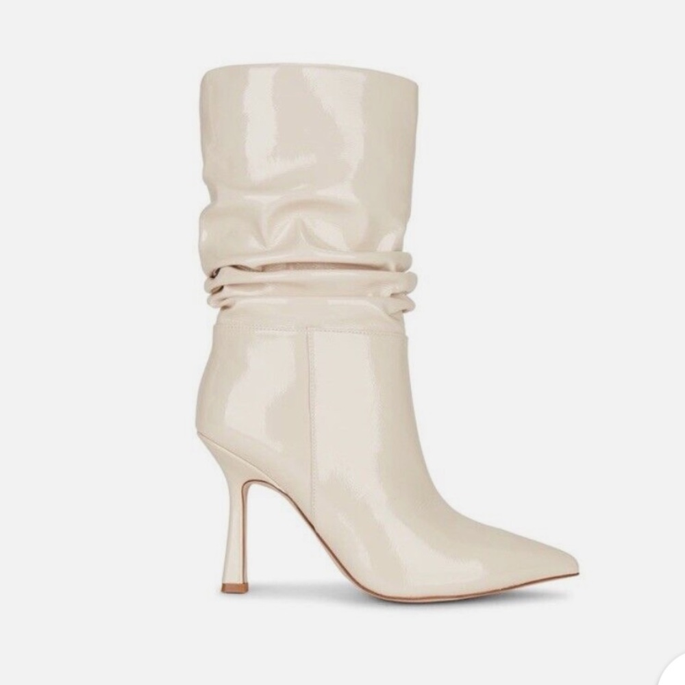 Jeffrey Campbell Guillo Boot in Ivory Patent Size 8.5